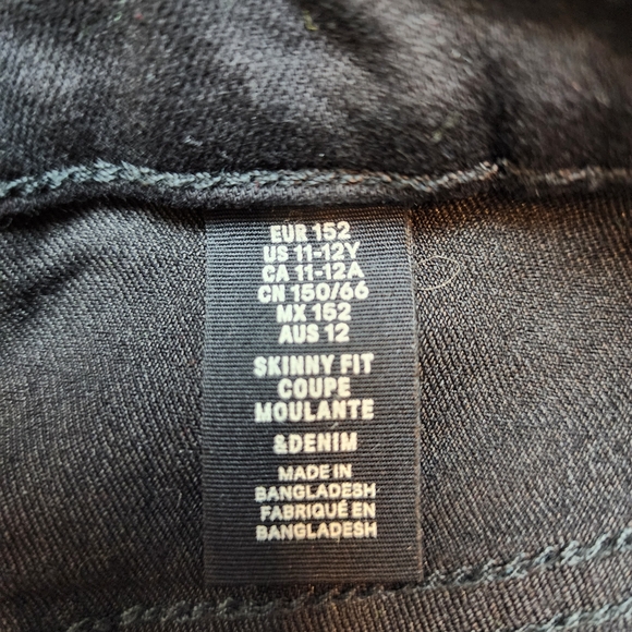 Adjustable Waist Girl's Black Jeans Size 11-12 (J) - Picture 9 of 11